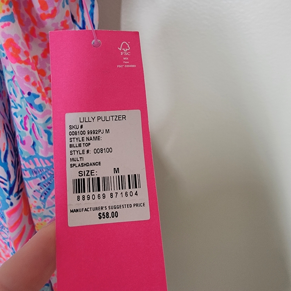 NWT Lilly Pulitzer Billie Top Multi Splashdance Medium - Picture 4 of 6